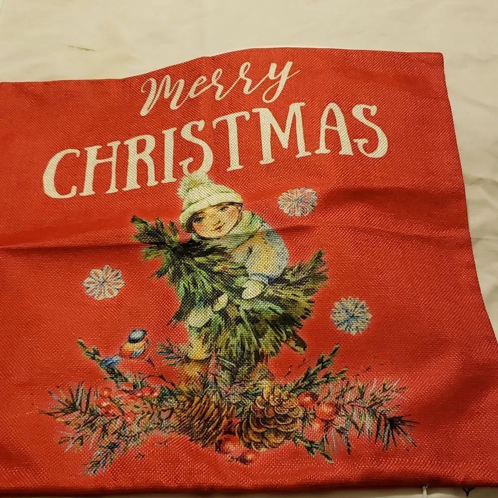 3 Christmas zippered pillow covers